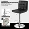 Set of 2 Square Swivel Adjustable PU Leather Bar Stools with Back and Footrest